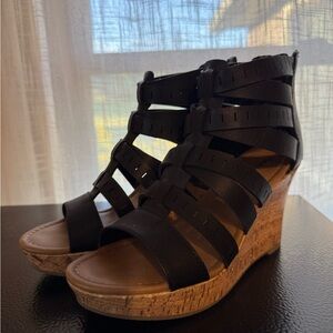 American Eagle by Payless Black Wedge Sandals